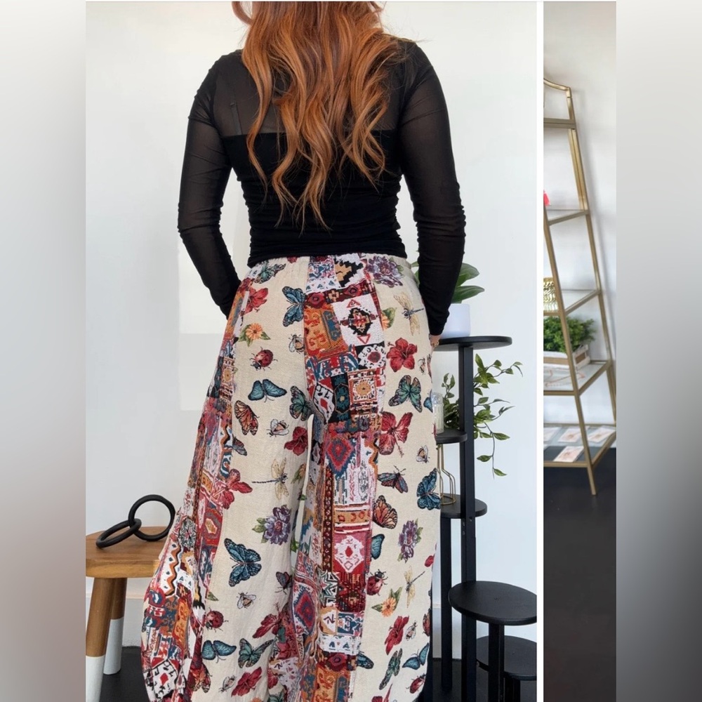 POL Mix N Match Butterfly Jacquard Print Joggers in Natural - Picture 8 of 16